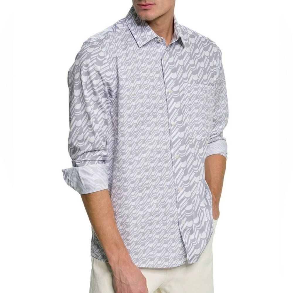 Ted Baker Retrow Long Sleeve Gray Pattern Shirt NWOT